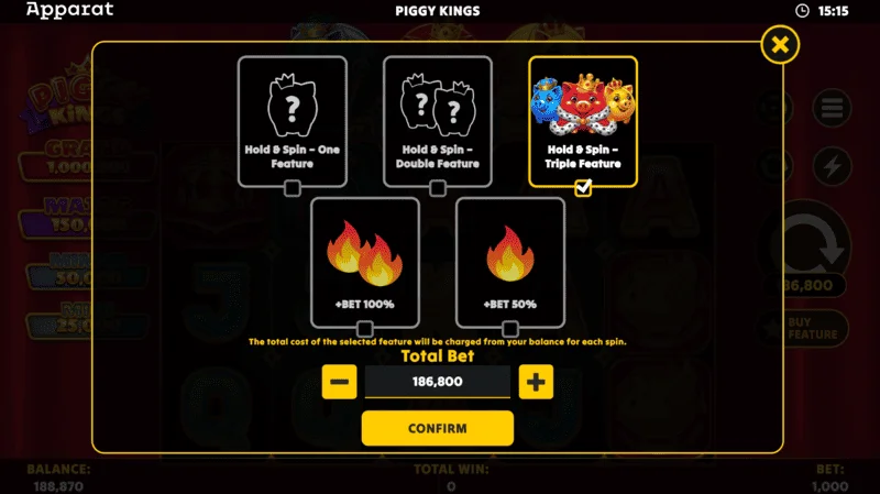 Piggy Kings - großer Gewinn bei Hold and Spin